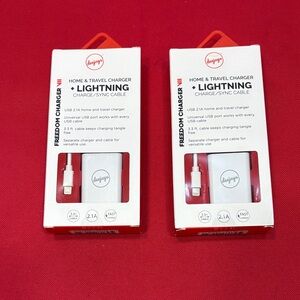 Deejays Iphone Charger, 1 Pc Home & Travel Lightning lot of 2